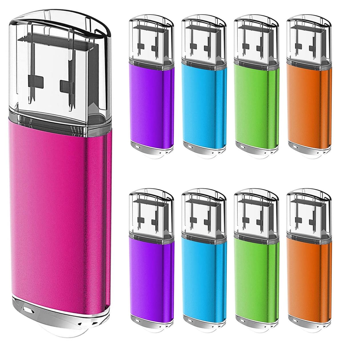 EASTBULL USB記憶装置 32GB 10個仕掛ける 閃光電球記憶装置 USB2.0 閃光電球運転 旗がしら式 防塵動作優れ 同盟罷業一回り付き添い人 LEDともし火付き添い人 (32GB 5色)