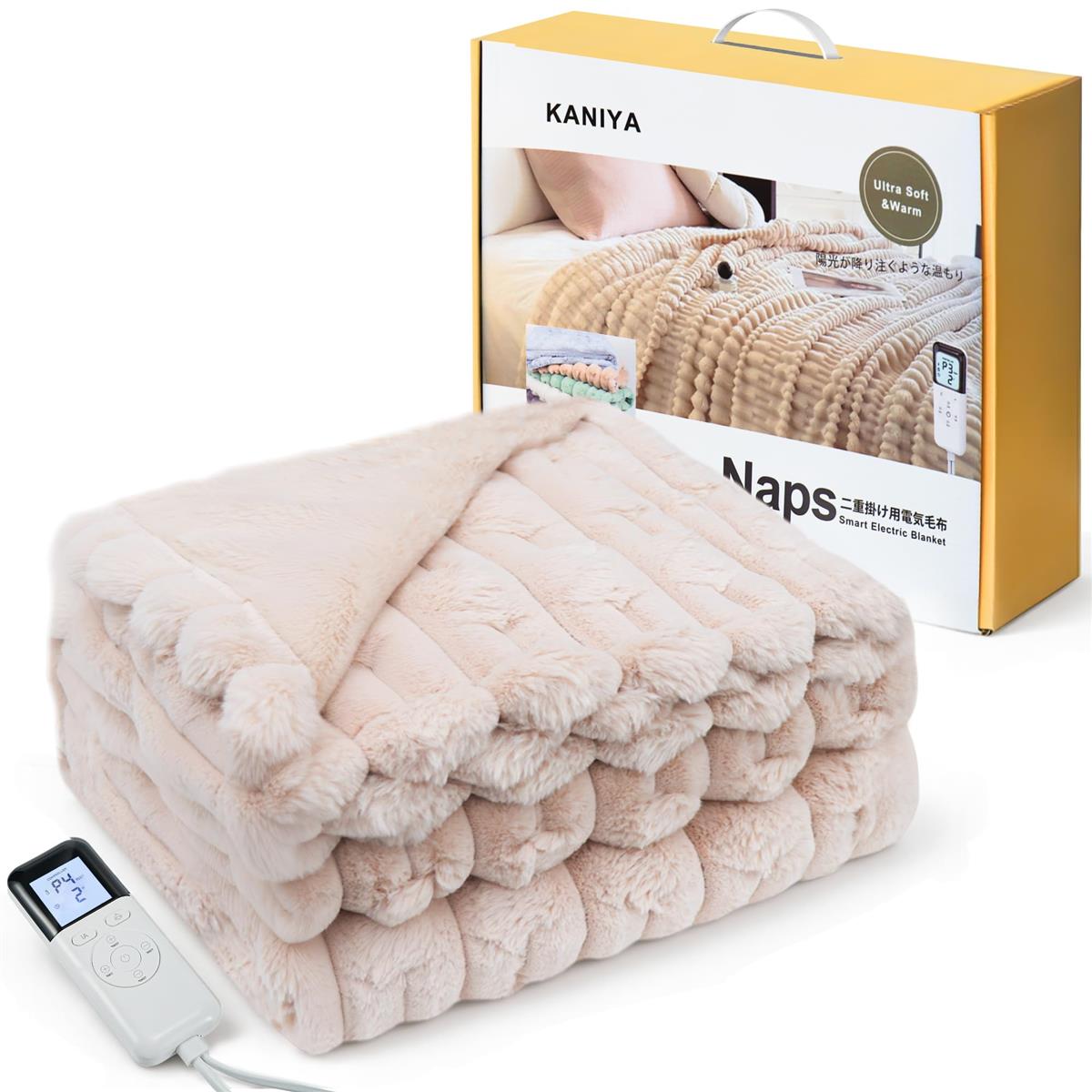 KANIYA電気毛布 (130x160)電気もうふ AIインテリジェント機能 電気敷き毛布 5段階タイマー 電気シーツ 洗濯可能 6段階温度調整 省エネ PSE認証済み 電気布団 (カーキ)｜グッドタイムストア店
