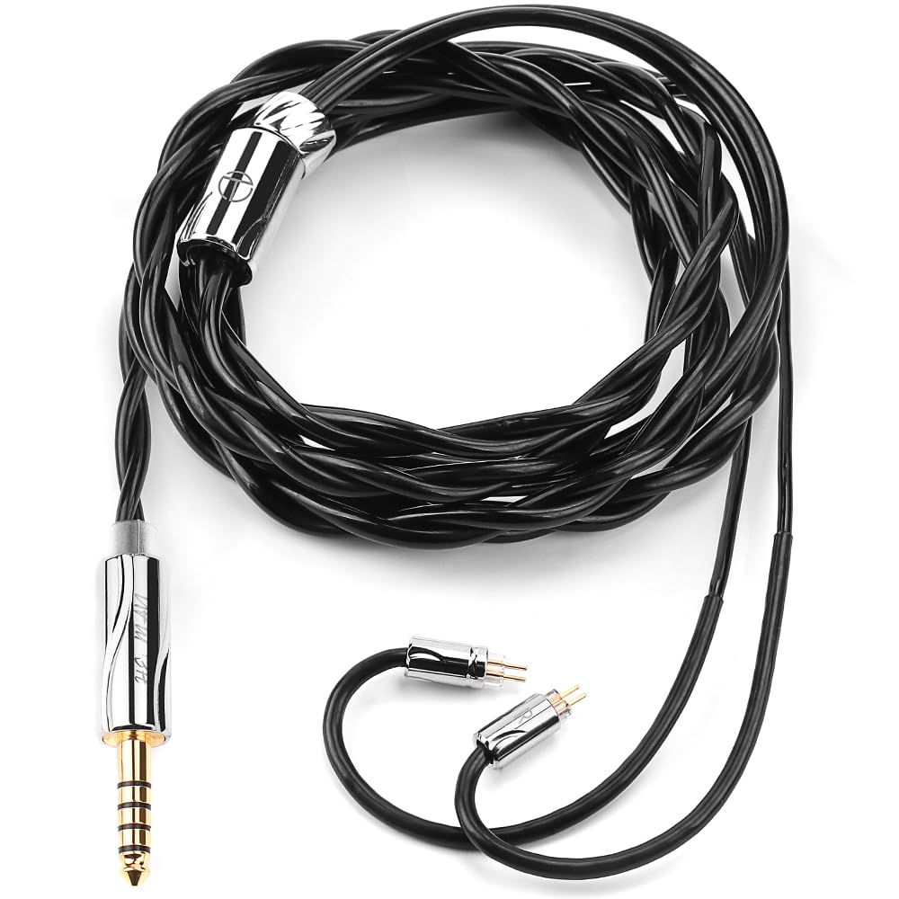 TRN Heiman リケーブル 2Pin 0.75/0.78対応 無酸素銅 銀メッキ線 4.4 mm プラグ バランス 純銀線 イヤホンケーブル イヤモニ バランス イヤホン アップグレードケーブル (Heiman-2Pin-4.4mm)