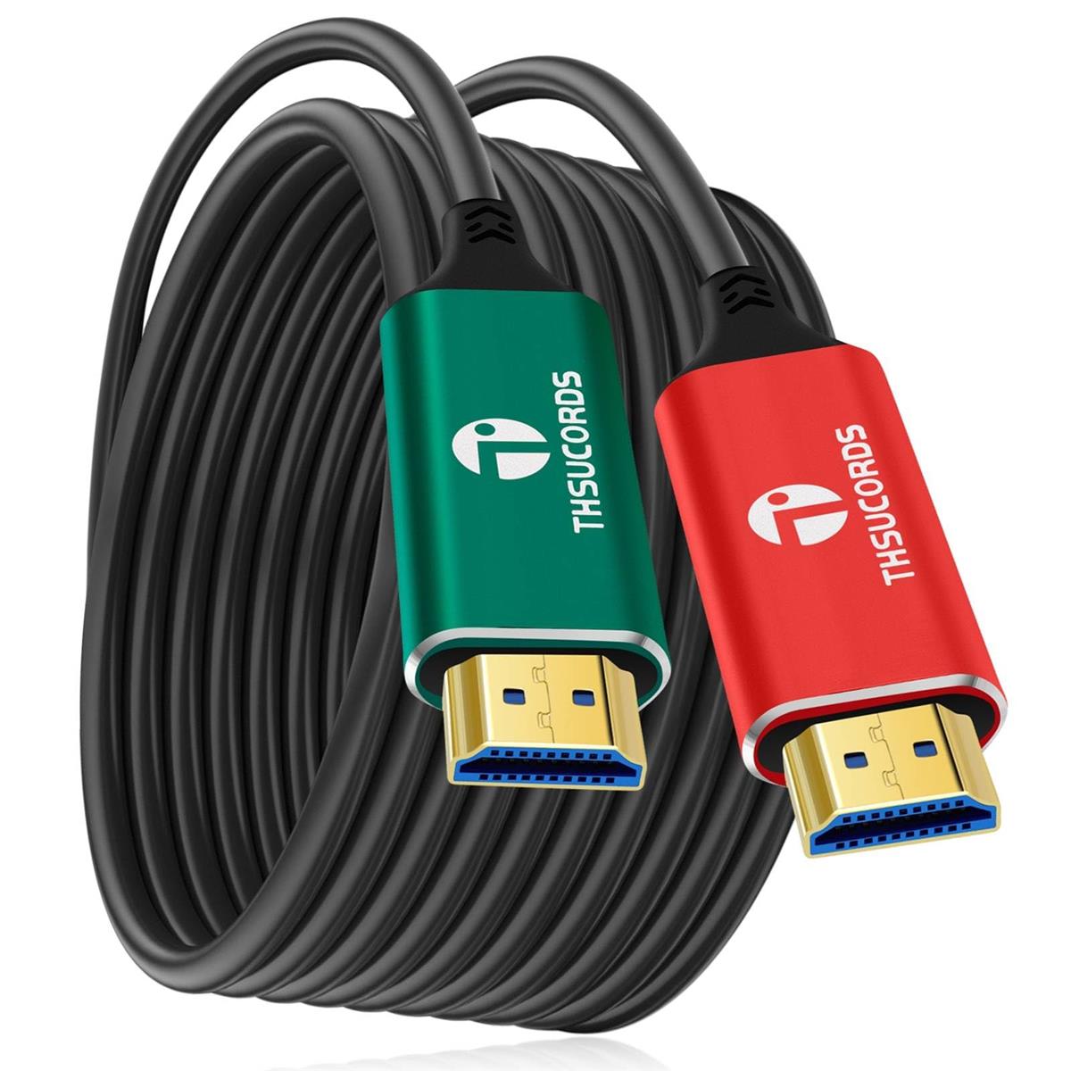 Thsucords 4K グラスファイバーHDMI有線テレビ 100M 、 HDMI 2.0有線テレビ UHD 4K@60サイクル HDR/18Gbps/4:4:4/3D/ARC/HEC/RTX 3080/3090 Xbox Series X なおなお書き5 Denon AV受信システム LG Samsung Sony TV相応う