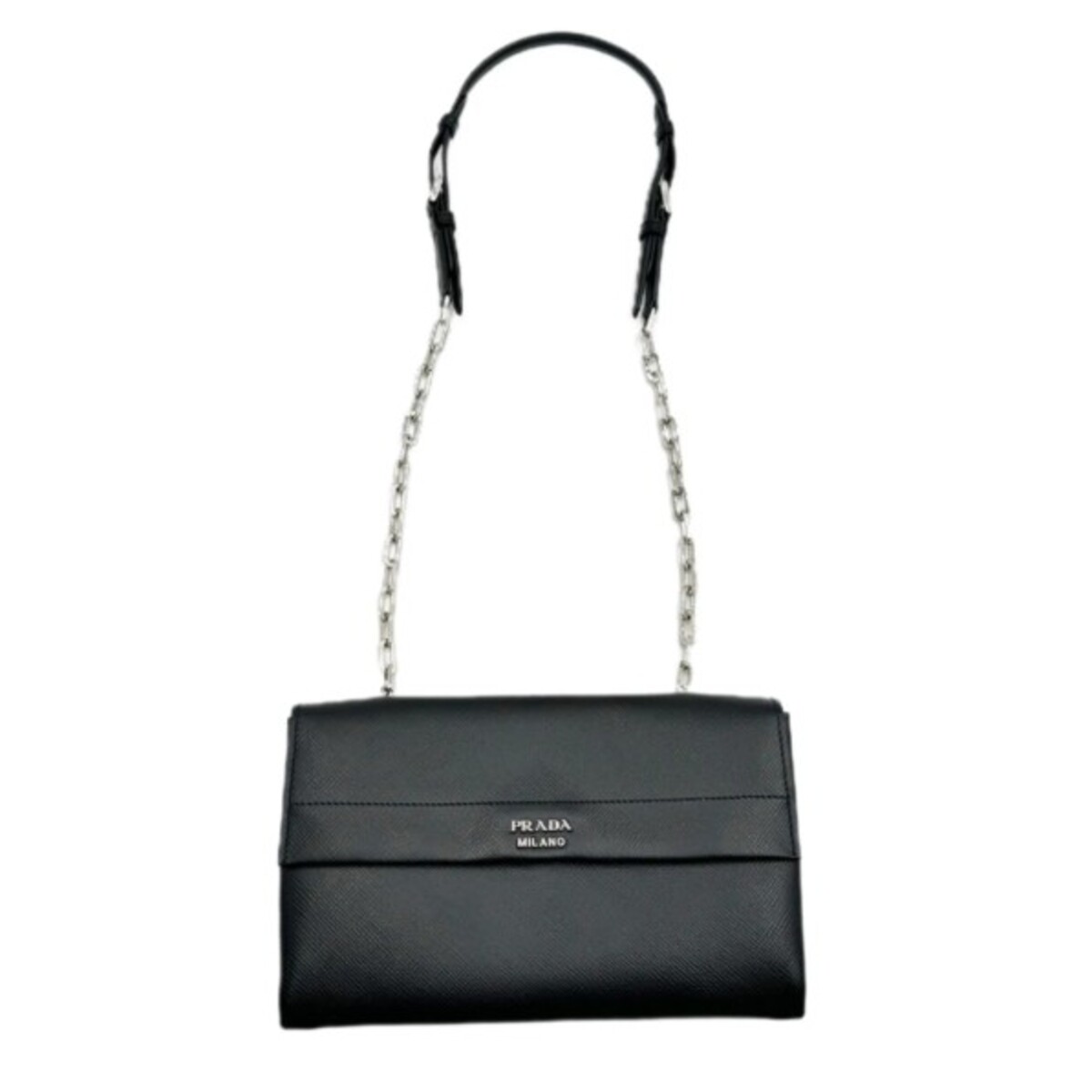 【中古】PRADA プラダ ショルダーバッグ サフィアーノ ブラック BT0992
