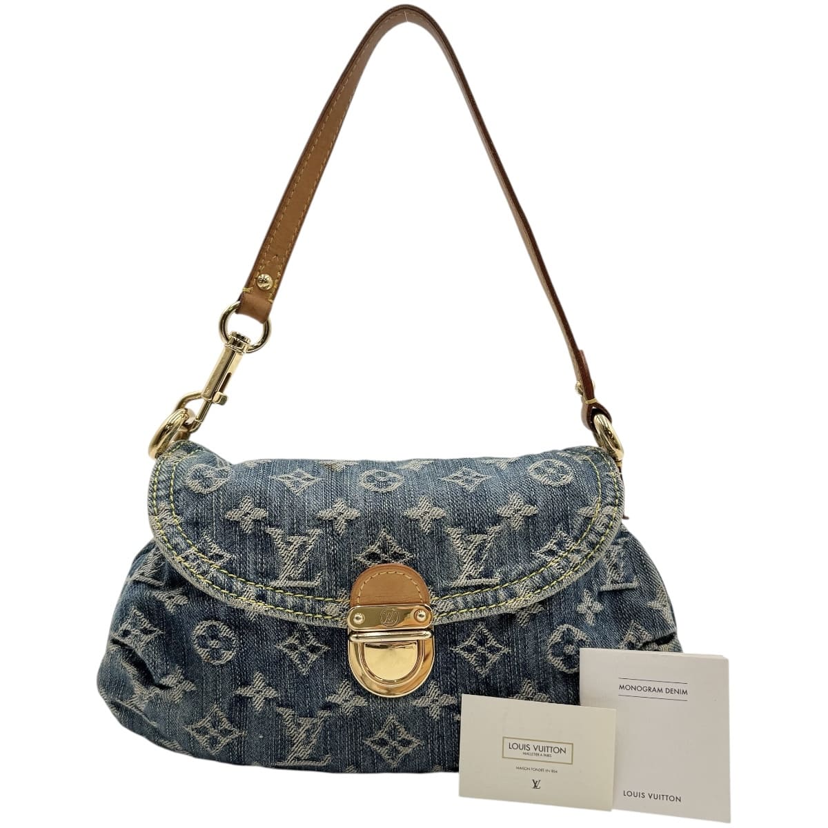 【中古】 LOUIS VUITTON ルイヴィトン ミニプリーティ ハンドバッグ モノグラムデニム ブルー M95050 中古 ルイ ヴィトン モノグラム デニム デニムバッグブランド ハンドバック デニムバッグ レディース ヴィトンバッグ ヴィトンバック 中古ブランドバック lvバッグ｜KIRARIKA