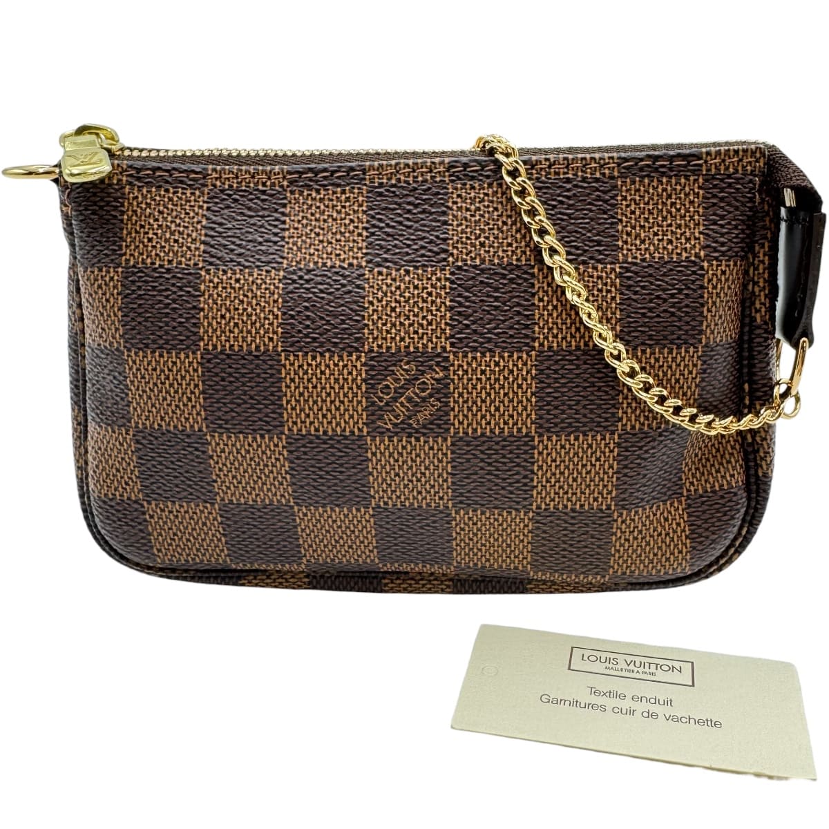 【中古】LOUIS VUITTON ルイヴィトンミニポシェットアクセソワール 付属品合切袋 ダミエ 赤銅色 N58009