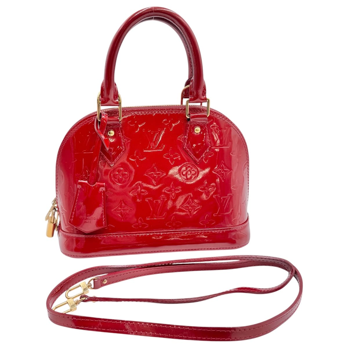 【中古】LOUIS VUITTON ルイヴィトン アルマBB 2way御徒面子 モノグラムヴェルニ 赤いこと M91606