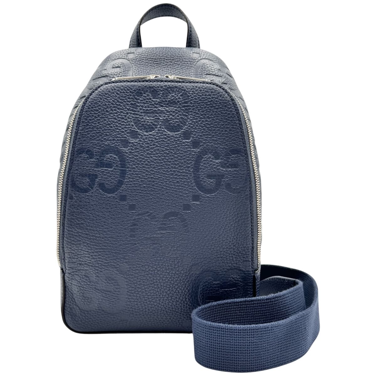 【中古】GUCCI グッチ ショルダーバッグ ジャンボGG ブルー 766937