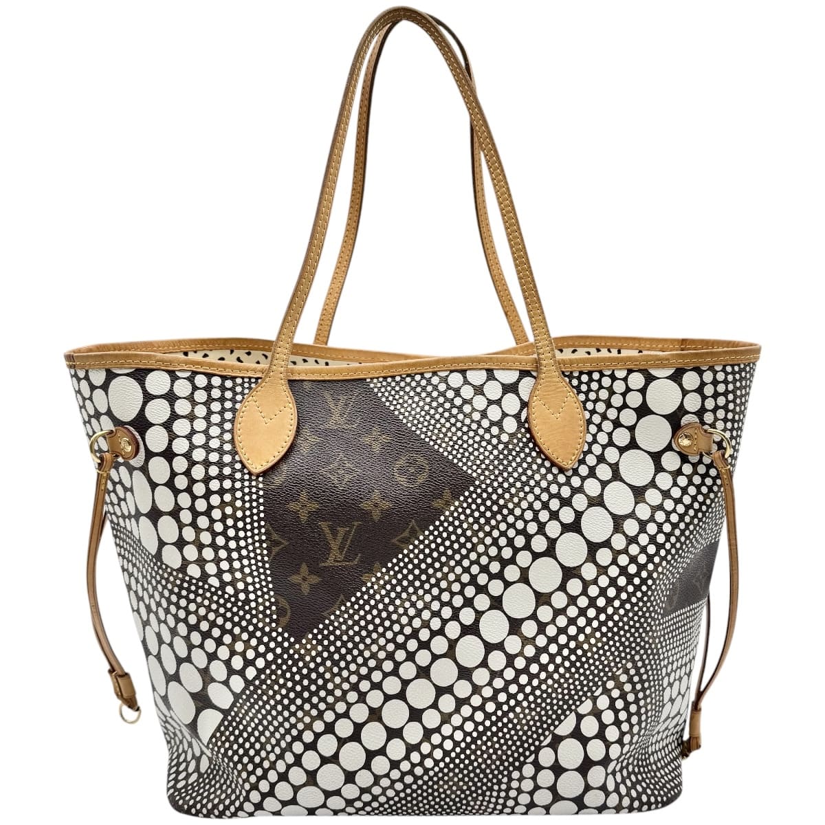 【中古】LOUIS VUITTON ルイヴィトン ネヴァーフル MM トートバッグ モノグラムウェーブ 草間彌生コラボ ブラウン M40684