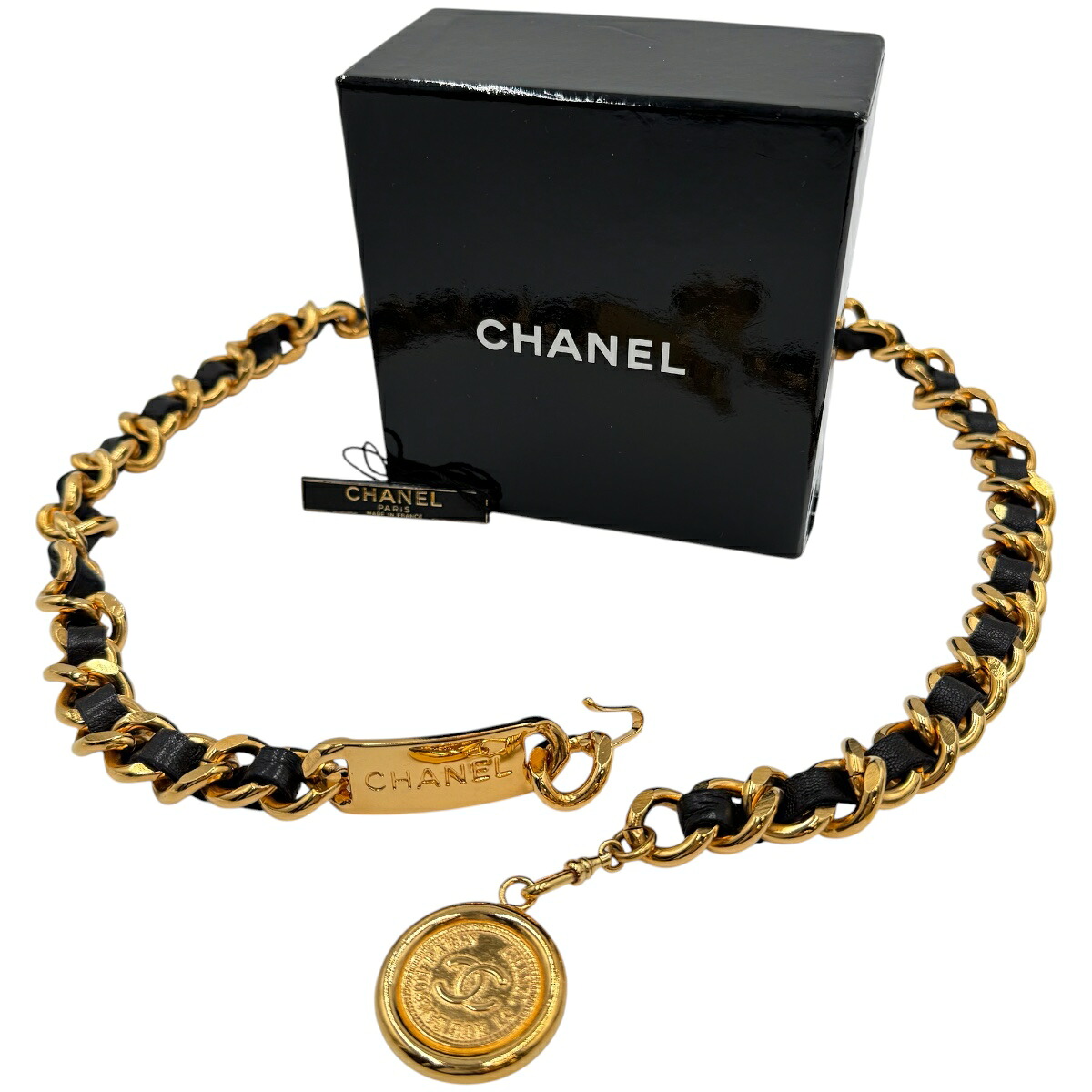 【中古】CHANEL シャネル チェーン店三尺帯 黒いこと