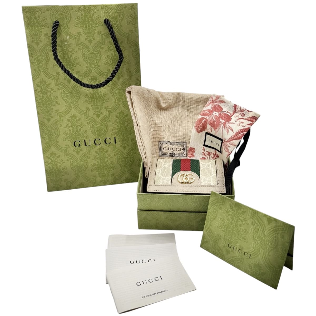 【中古】GUCCI グッチ 紙入れ GGマーモント ベージュ 598662
