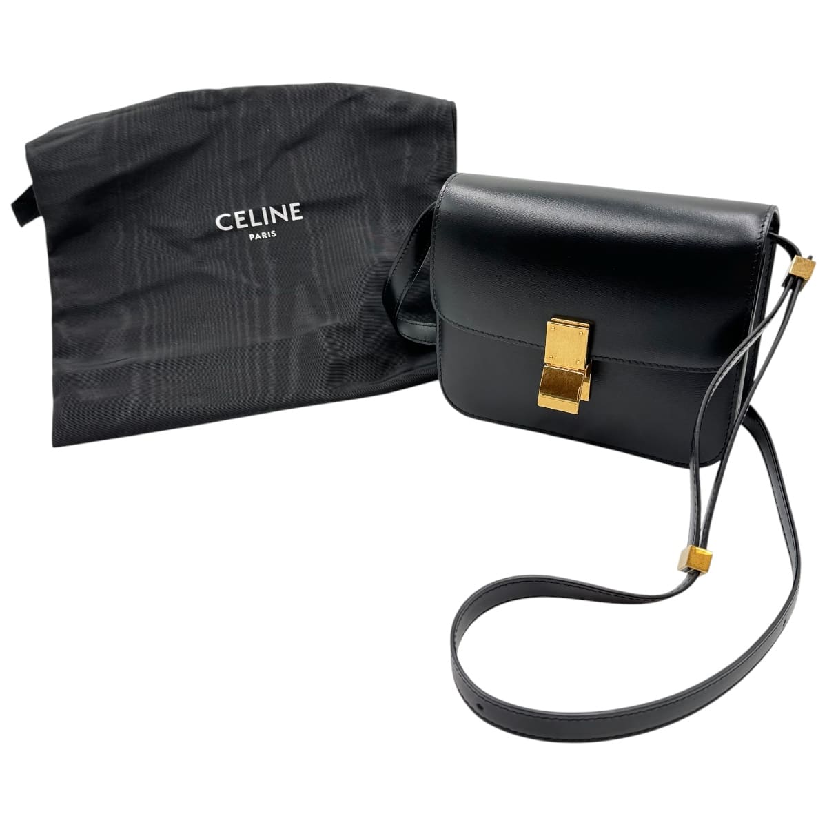 【中古】CELINE セリーヌ クラシックボックス ショルダーバッグ ブラック