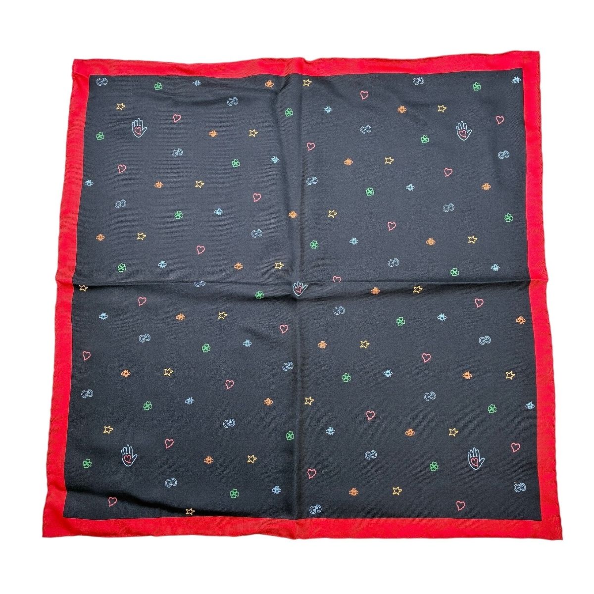 【中古】GUCCI グッチ シルクツイル 隠し旗がしら シンボルズ 赤いこと 630519