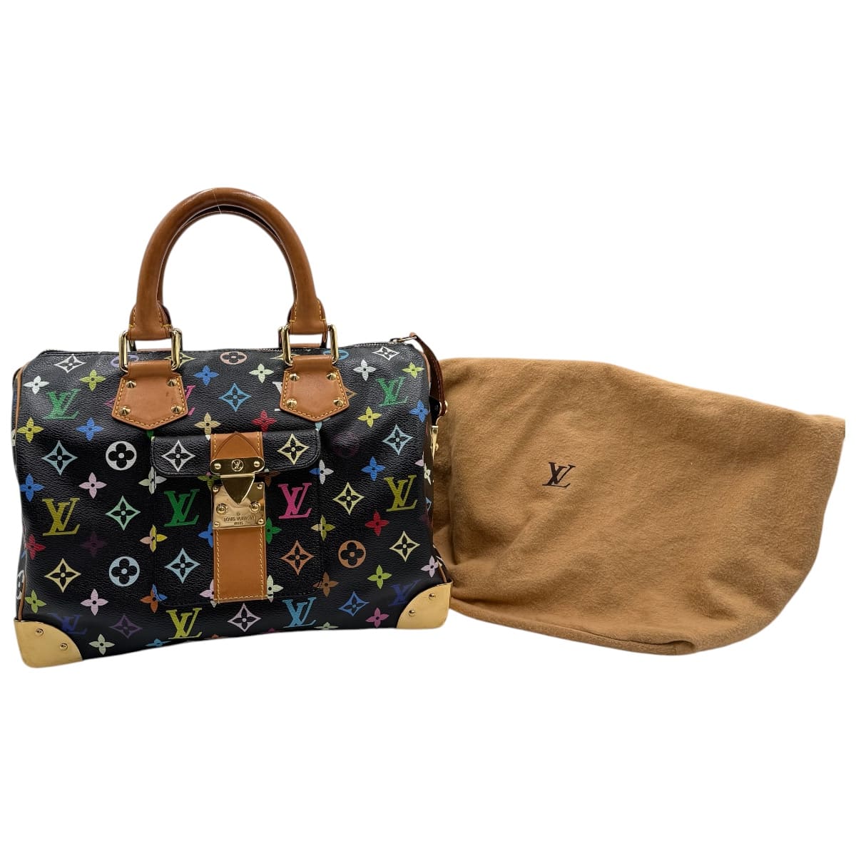 【中古】 LOUIS VUITTON ルイヴィトン スピーディ30 ハンドバック モノグラム マルチ色つや 黒いこと M92642 中古 ルイ ヴィトン スピーディ 30 ハンドバッグ モノグラム柄 レディース ヴィトンバッグ ヴィトンバック lv御徒面子 中古ブランド名うしろ側 ルイヴィトンバッグ中古