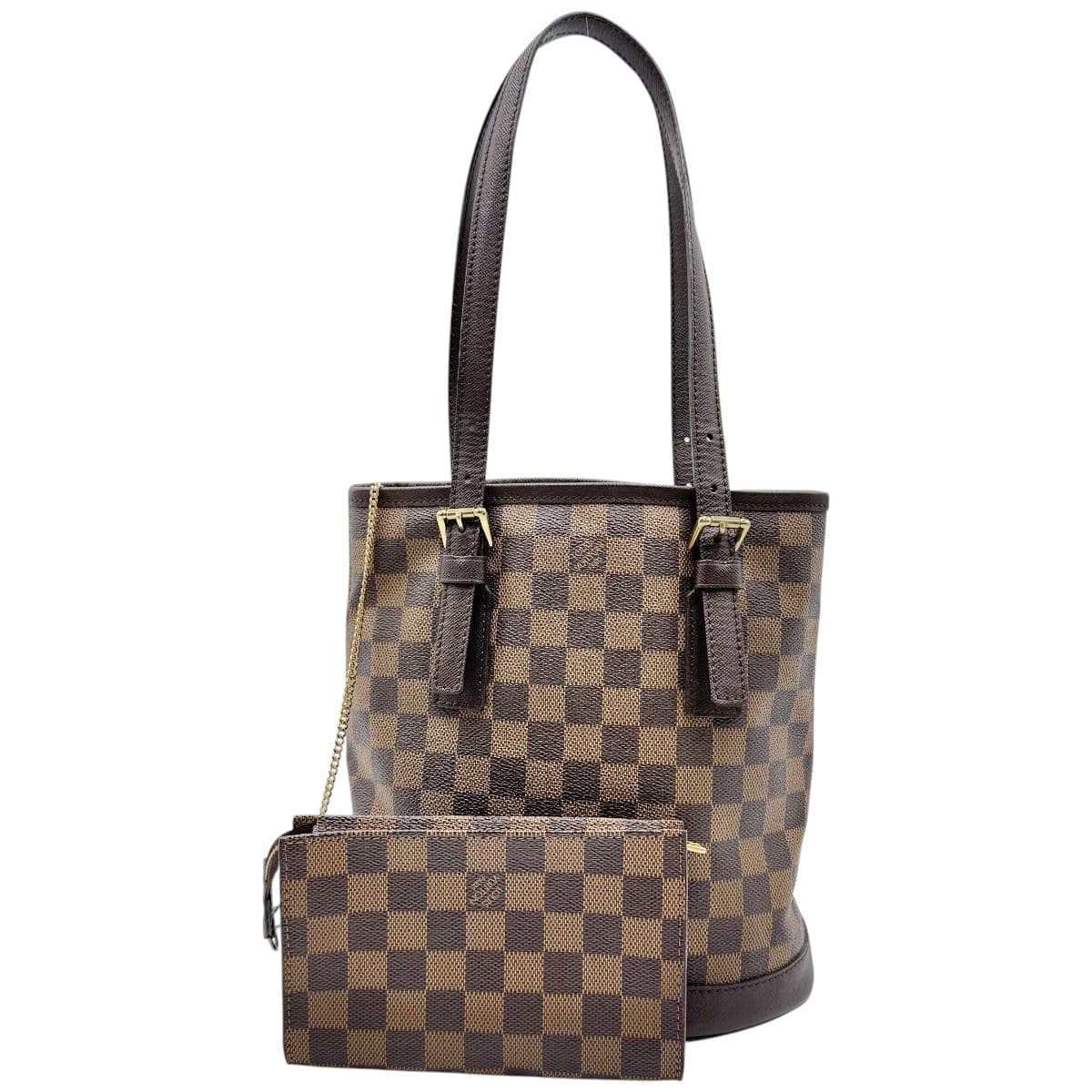 【中古】LOUIS VUITTON ルイヴィトン マレ トートバッグ ダミエ エベヌ 赤銅色 ポシェット付き添い人 N42240 レディースバッグ-バッグ-バッグ・小物・ブランド雑貨