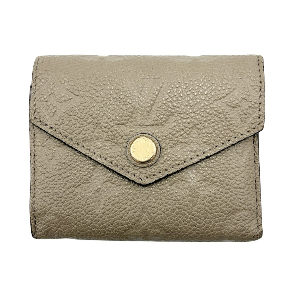 【中古】LOUIS VUITTON ルイヴィトン 三つ折り金入れ ポルトフォイユ ゾエ モノグラム アン工業プラント ベージュ M69800