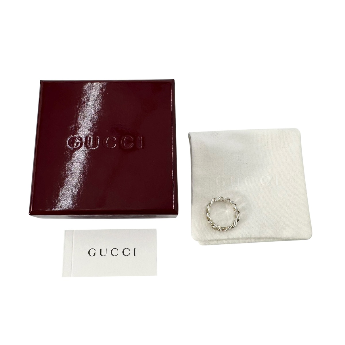 【中古】GUCCI グッチ 輪っか インターロッキング しろがね色 925