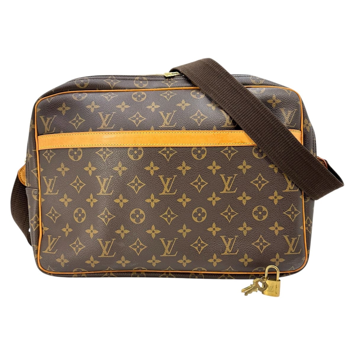 【中古】LOUIS VUITTON ルイヴィトン 通信員GM ショルダーバッグ モノグラム 赤銅色 M45252
