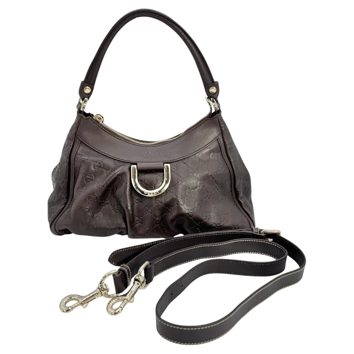 【中古】GUCCI グッチ アビー 2way御徒面子 グッチシマ 赤銅色 190525