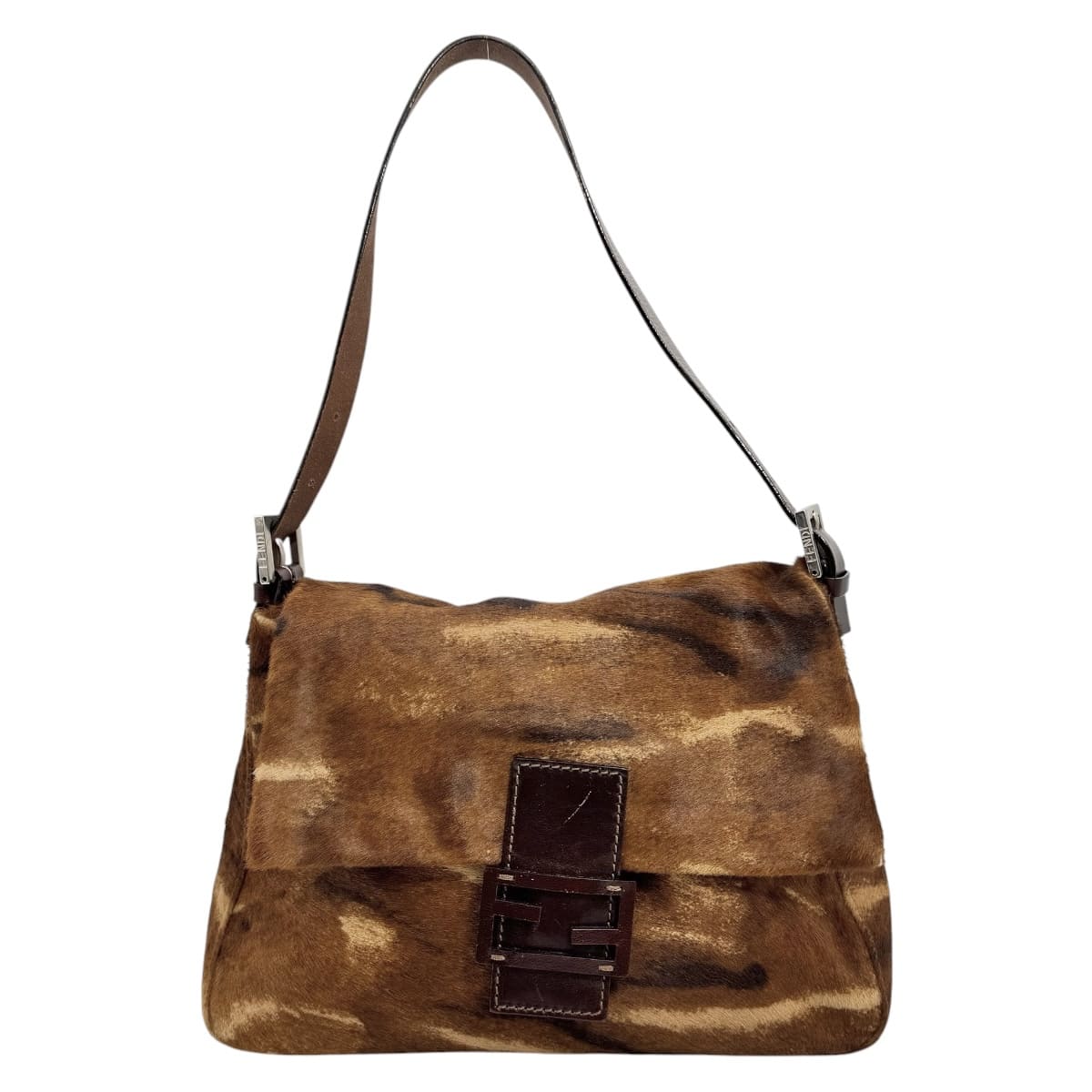 【中古】FENDI フェンディ 壱ショルダーバッグ マンマバケット ハラコ 赤銅色 26325