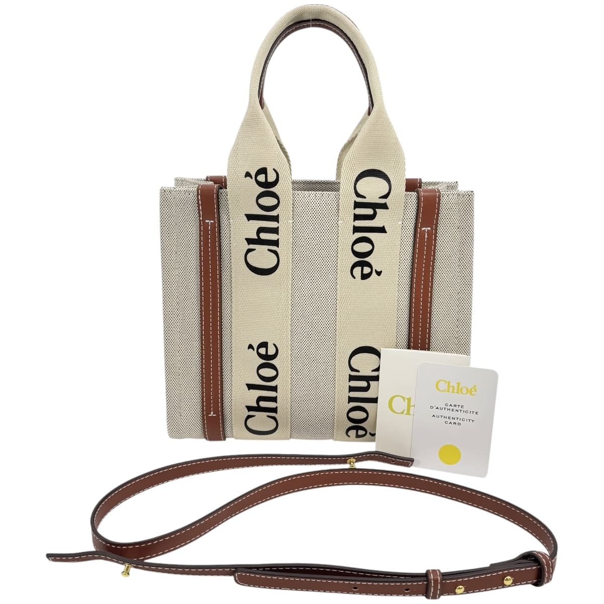 【中古】クロエ Chloe ウッディ 2way御徒面子 ベージュ