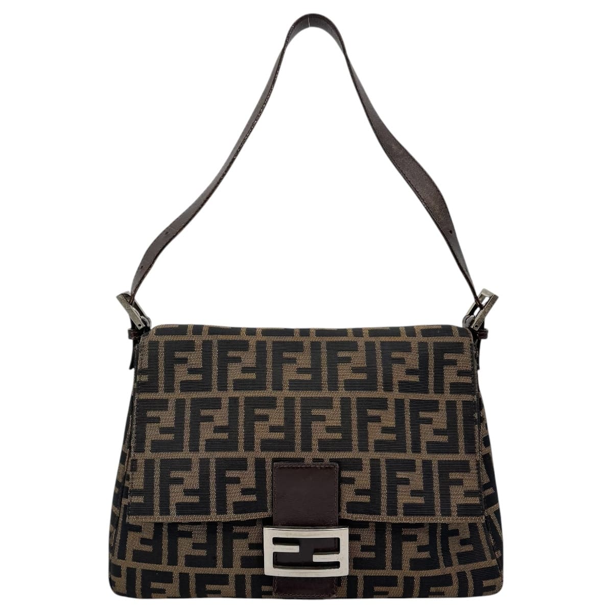 【中古】FENDI フェンディ マンマバケット ショルダーバッグ ズッカ ブラウン 214526｜KIRARIKA