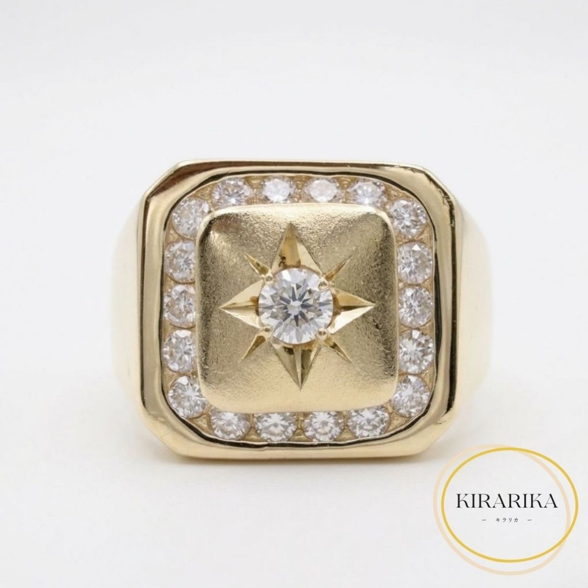 【中古】K18 ダイヤモンド0.15ct ダイヤモンド0.50ct リング