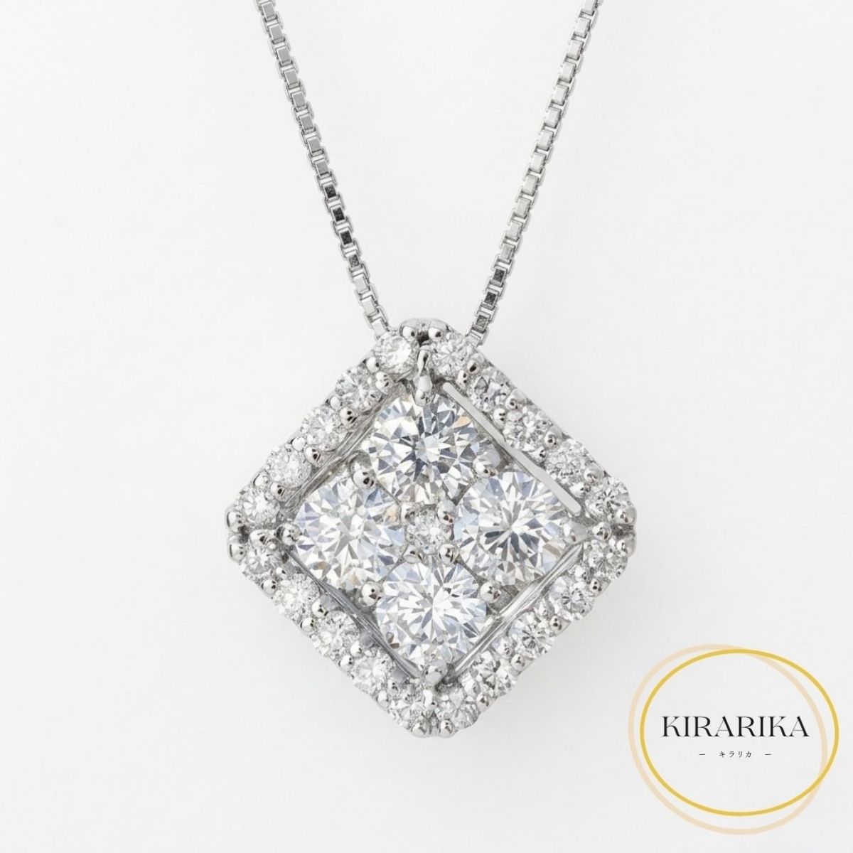 【中古】K18WG ダイヤモンド0.70ct ネックレス