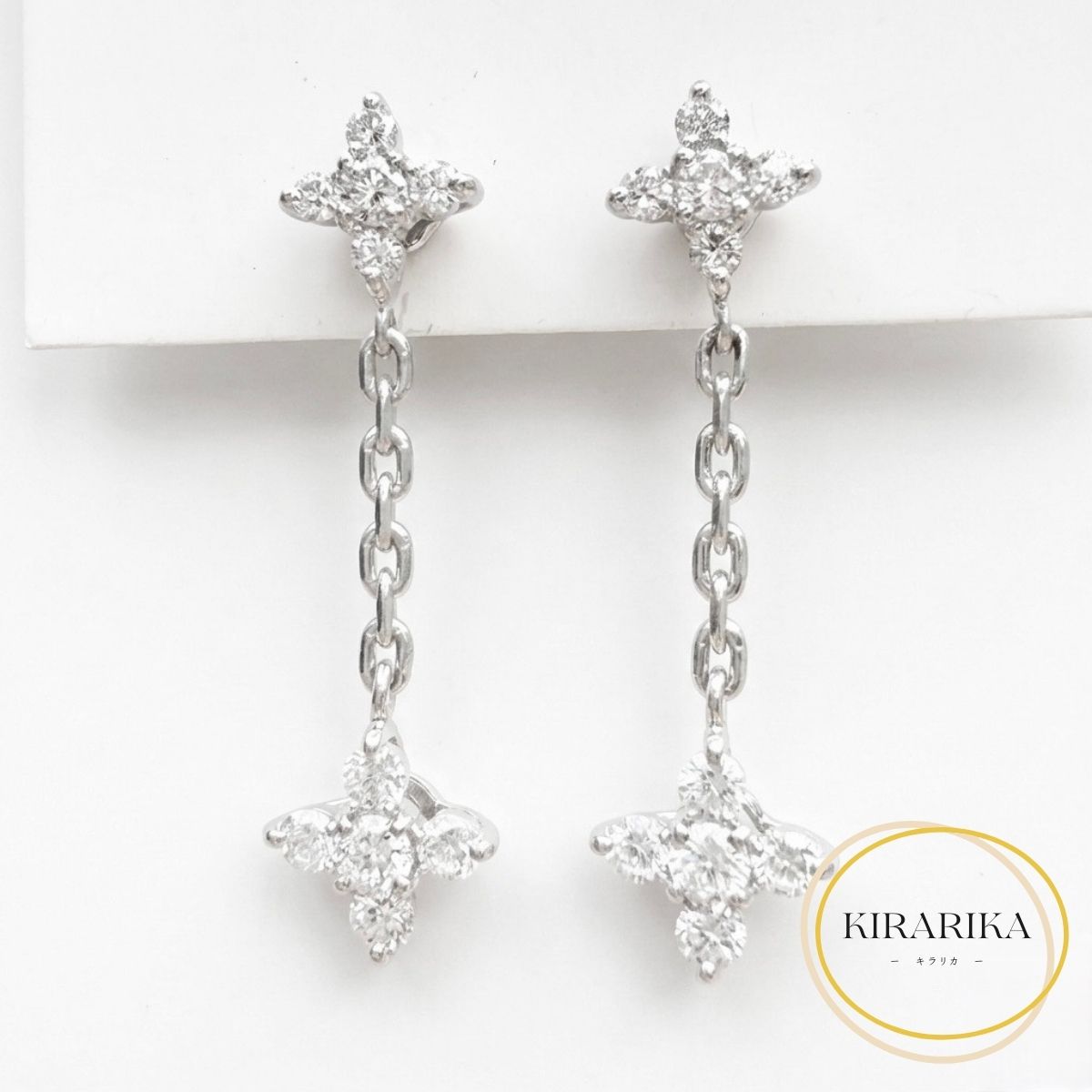 【中古】Pt900 ダイヤモンド0.40ct×2 ピアス|KIRARIKA