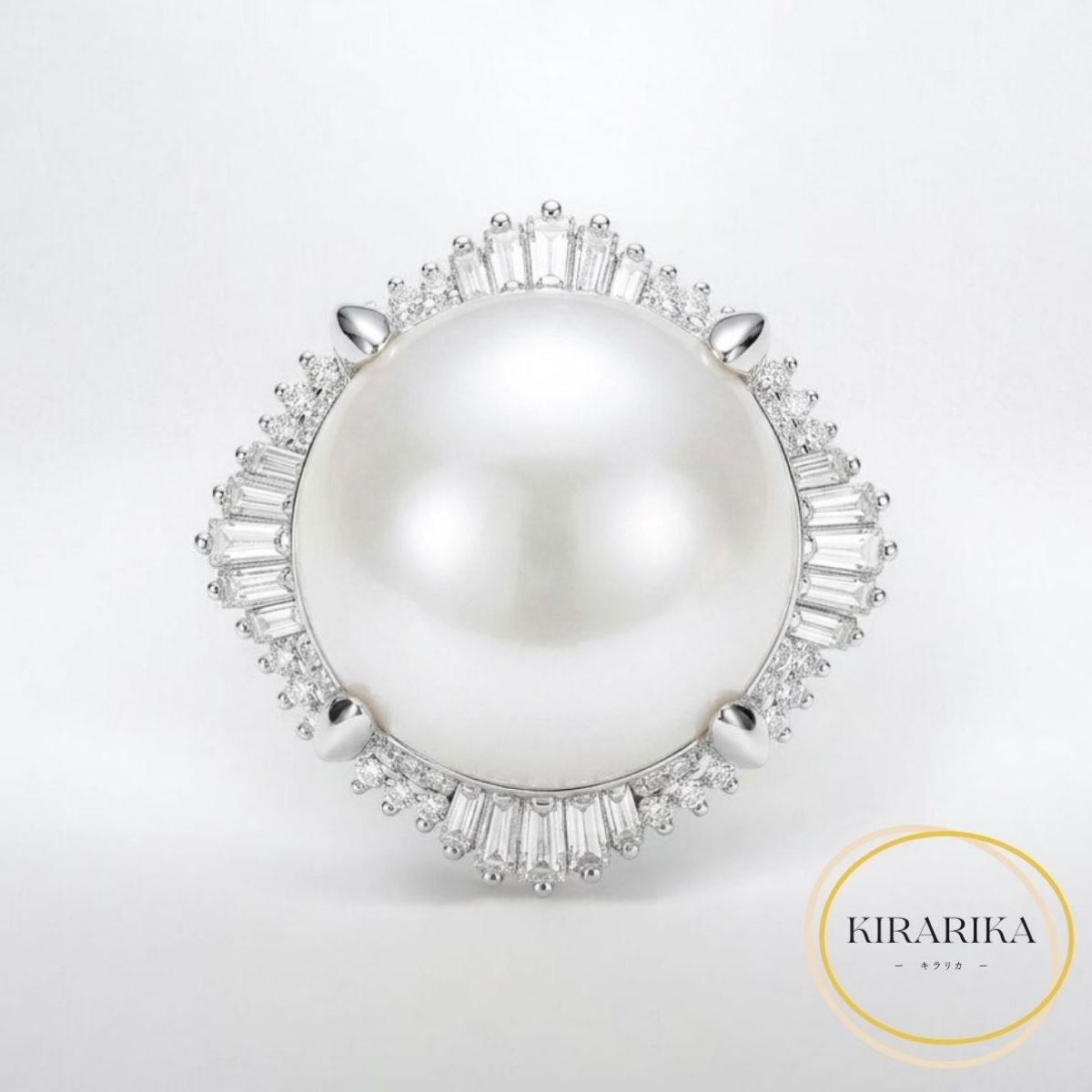 Pt900 パール14.6mm ダイヤモンド1.11ct リング