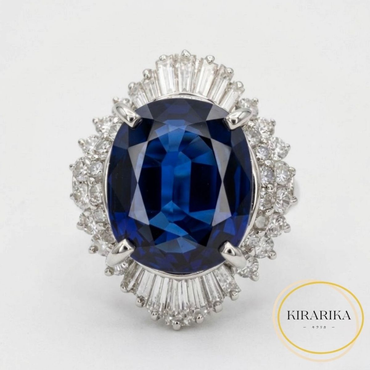 Pt900 サファイア3.90ct ダイヤモンド0.92ct リング
