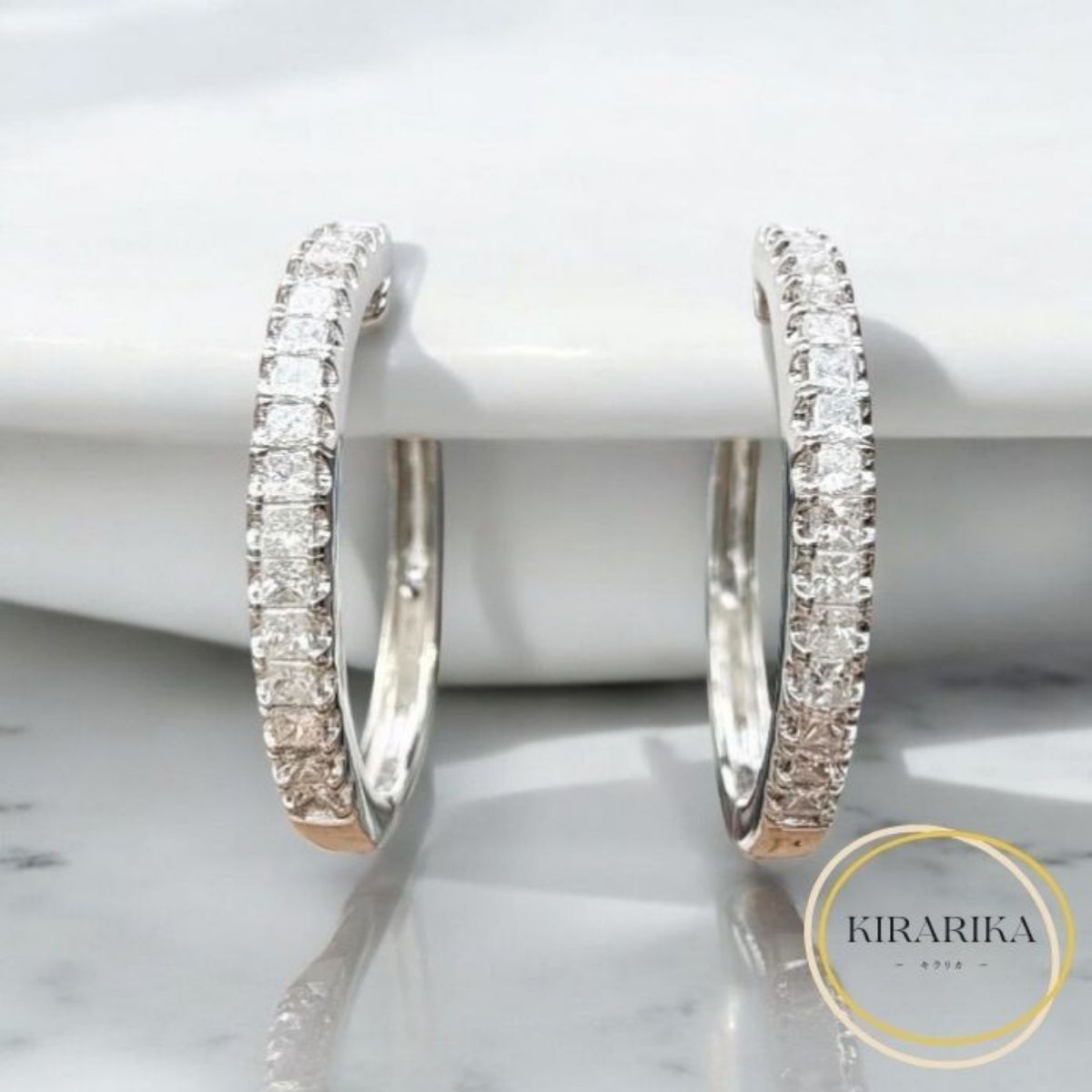 K18WG ダイヤモンド0.25ct×2 ピアス|KIRARIKA