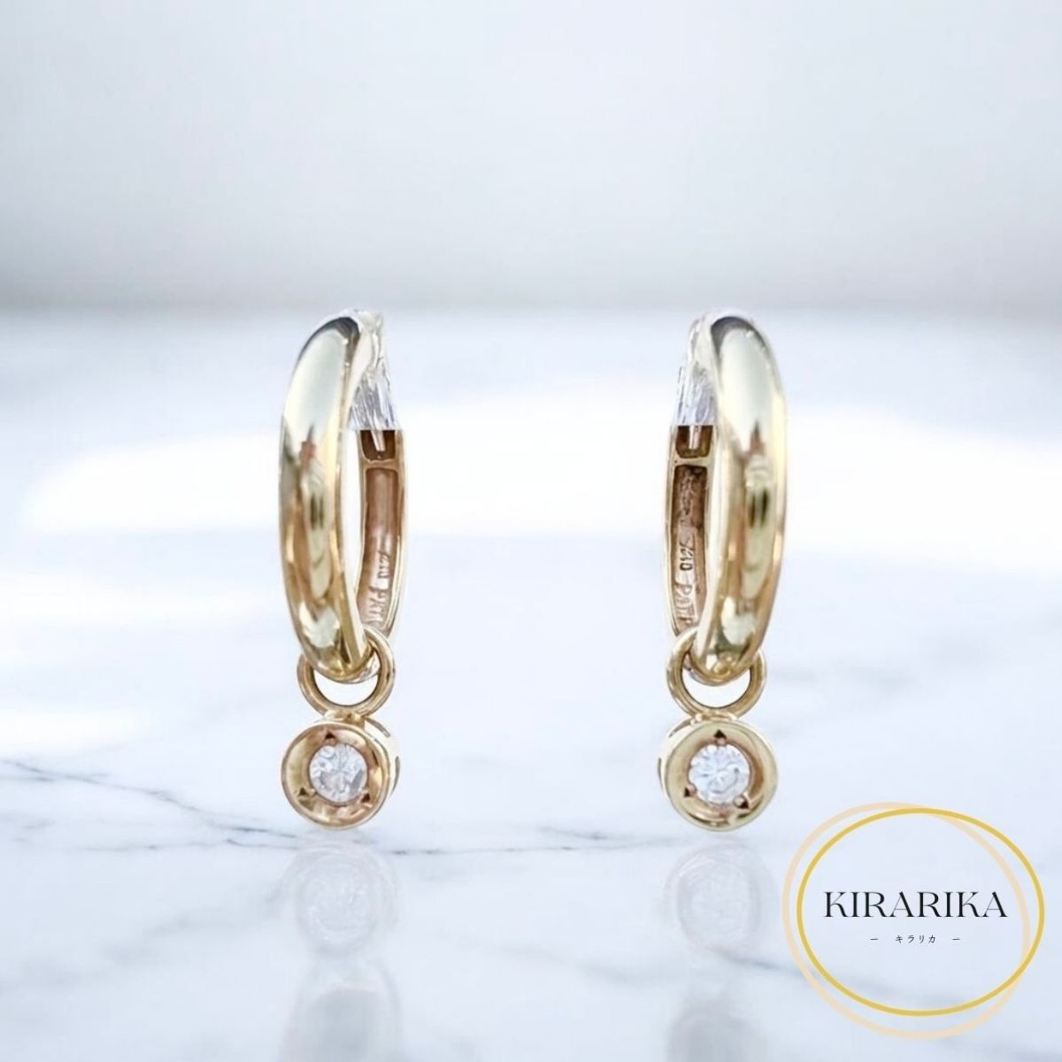 K18 ダイヤモンド0.10ct×2 ピアス|KIRARIKA