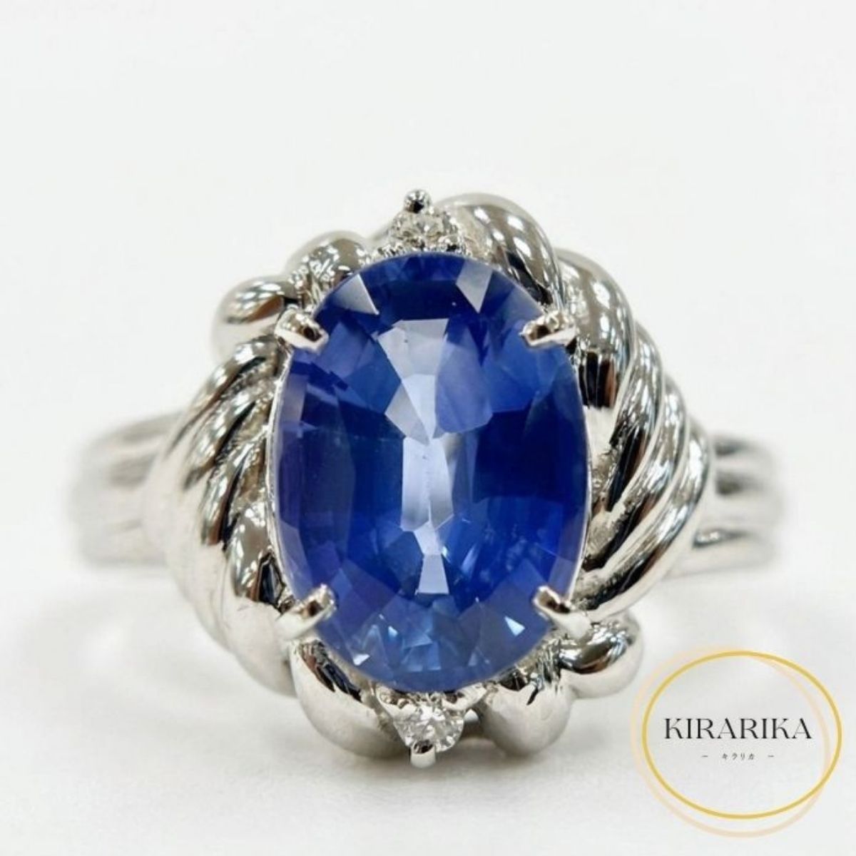 Pt900 サファイア2.91ct ダイヤモンド0.04ct リング|KIRARIKA
