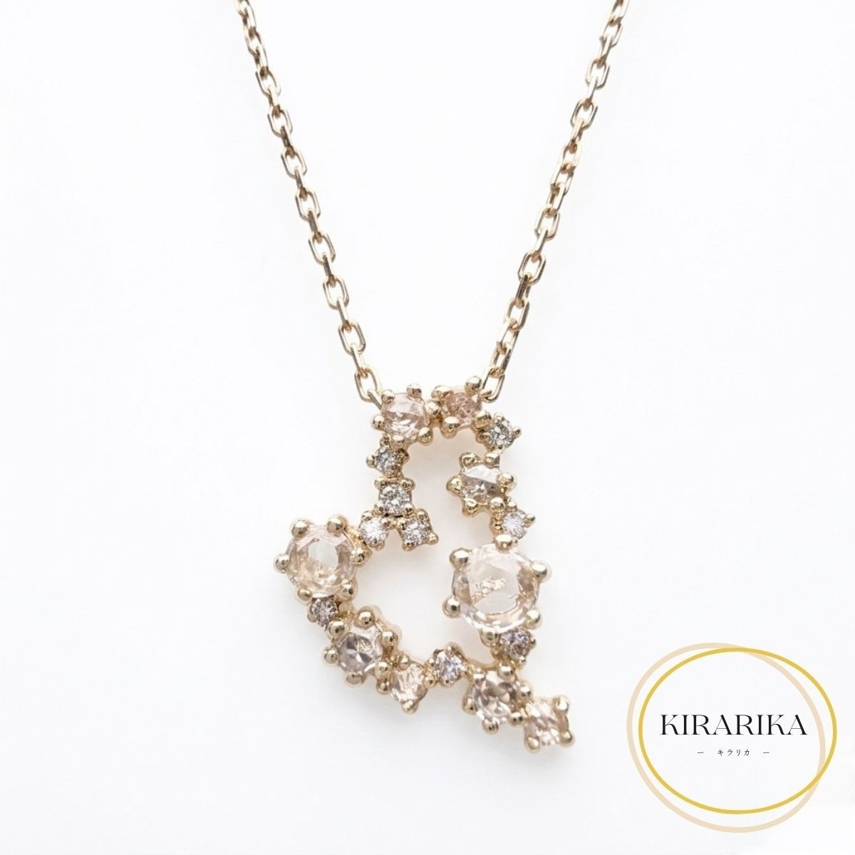 K18 ダイヤモンド0.28ct サファイア0.02ct ネックレス｜KIRARIKA