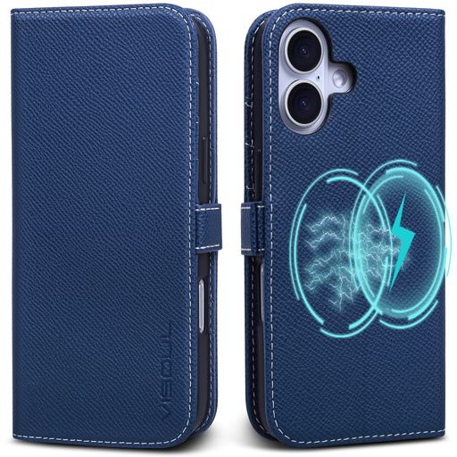 VISOULiPhone16対応ケース手帳型本革アイフォン16手帳ケースMagSafe対応スマホケースサイドマグネット型横置きスタンド携帯ケースレザーケースカード収納全面保護柔軟なTPU素材アイホン16ネ…