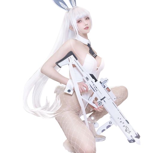 [神併良品]ブランコスプレウィッグ付き白ウサギSSRニケコスプレ衣装フルセットコスチューム大人用仮装Nikkecosplay(ブランウィッグ付きM)
