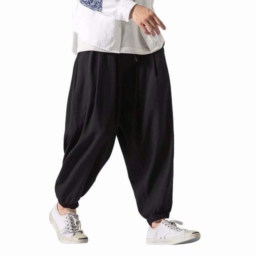[YIMANIE]サルエルパンツワイドパンツメンズアラジンパンツ春夏秋冬ゆったりビッグシルエット薄手厚手ゆるゆる無地ロング丈オーバーサイズゴム紐付き大きいサイズルームウェア