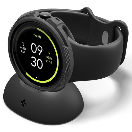 SpigenPixelWatch445mmケース【専用充電スタンドカバー】スリムシンプル軽量保護カバーTPU衝撃吸収簡単な取り付けピクセルウォッチ用リキッド・エアACS09488(マット・ブラック)