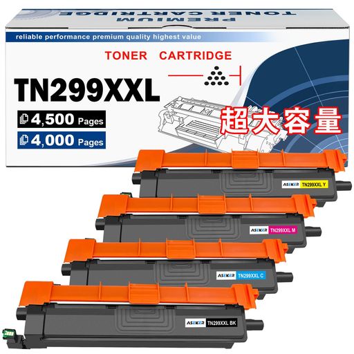 TN-299JXXLTN299XXLトナーカートリッジ4色仕掛ける取り替えっこ相応う機種茶飲み友だちBrotherHL-L3240CDWMFC-L3780CDW印刷機に約4500\u00264000枚(BK/C/M/Y)
