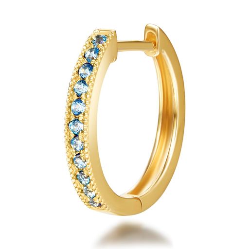 FANCIME 天然石 ピアス レディース メンズ 天然 トパーズ 11石 0.125ct K14 ゴールド フープピアス 14金 片耳用 男女兼用 つけっぱなし 11月 誕生石 クリスマス 誕生日 記念日 プレゼント|グットバリューオンラインストア