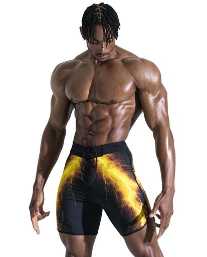 [FIED] ファイド IFBB 15インチ メンズフィジーク ボードショーツ ポージングトランクス 競技 水泳 夏 NPC (Joven Yellow) [並行輸入品]｜グットバリューオンラインストア