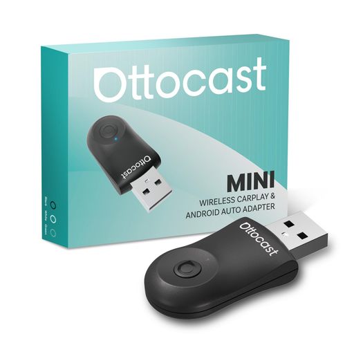 【公式】OTTOCASTオットキャストMini2025最新ワイヤレスCarPlay/AndroidAutoアダプターミニ純正有線CarPlay/AndroidAuto対応車専用Bluetooth音楽/通話対応プラグ&プレイ自動接続