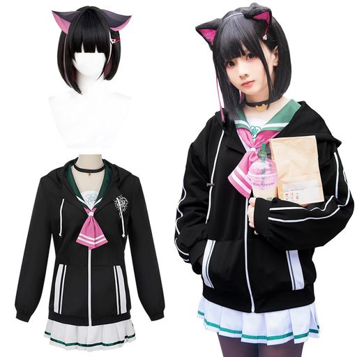 [神併良品]杏山カズサコスプレウィッグ付き放課後スイーツ部ブルーアーカイブコスプレ衣装大人用仮装文化祭イベントコスチュームステージ服KyouyamaKazusacosplay(杏山カズサウィッグ付きS)