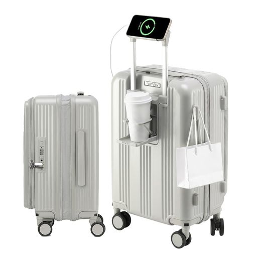 [SKYFLY]スーツケース片開き機内持ち込み多機能キャリーケース軽量Sサイズキャスター静音360度回転着脱可能【拡張可能PC+ABS】キャリーバッグ耐衝撃USBポートTSAロック側面フックおしゃれ旅… 10,840円