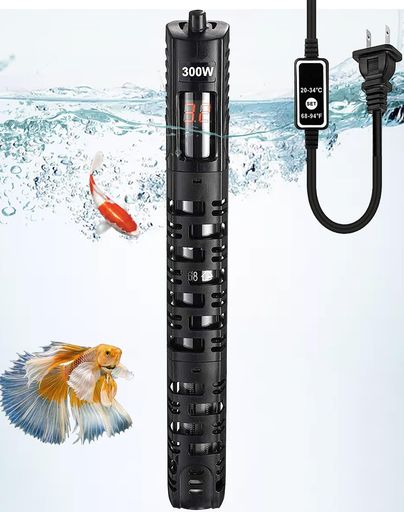 ShiawaseforU水槽用ヒーターLEDデジタル20-34°Cオートヒーター淡水海水両用魚亀水中式日本語取扱説明書付き(500W)