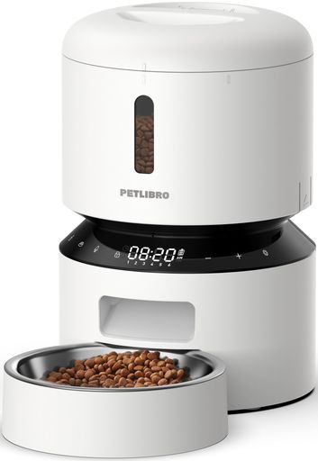 PETLIBRO自動給餌器猫中小型犬用定時定量1日6食自動餌やり機4重鮮度保持ツイストロック式蓋水洗い可能餌詰まり防止機能付きステンレス製ボウル手動給餌可録音可タイマー式2WAY給電日本語…