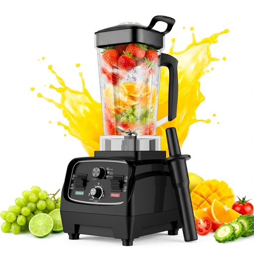 ミキサー業務用ミキサー食器洗い機可ブレンダー2L氷も砕けるジュースタイマー付ブレンダースピード調整野菜果物ジューサーアイスクラッシャースムージーメーカー操作簡単撹拌棒付飲…