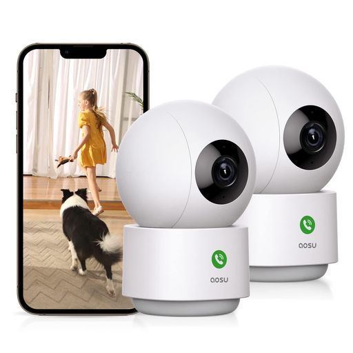 【2.4GhzWiFi対応・ワンタッチコール機能・300万高画素】見守りカメラペットカメラaosu室内防犯カメラ人体/モーション検知可上下左右自動追尾PTZカメラ即時アプリ通知双方向会話家族共有ホ…