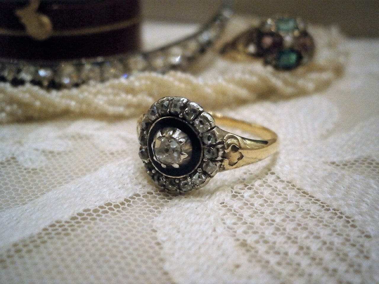 楽天市場】アンティーク ジュエリー 18ct エメラルド・ダイヤモンド