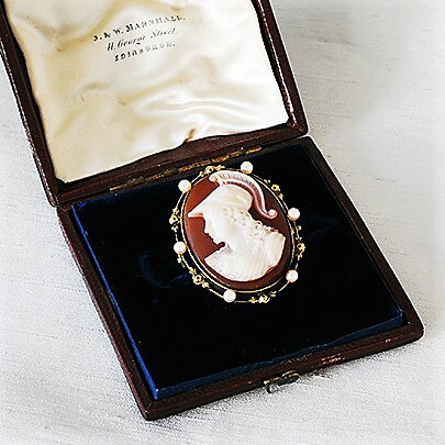 アンティークジュエリー 14ct ストーン カメオブローチ｜GoodWill　アンティーク
