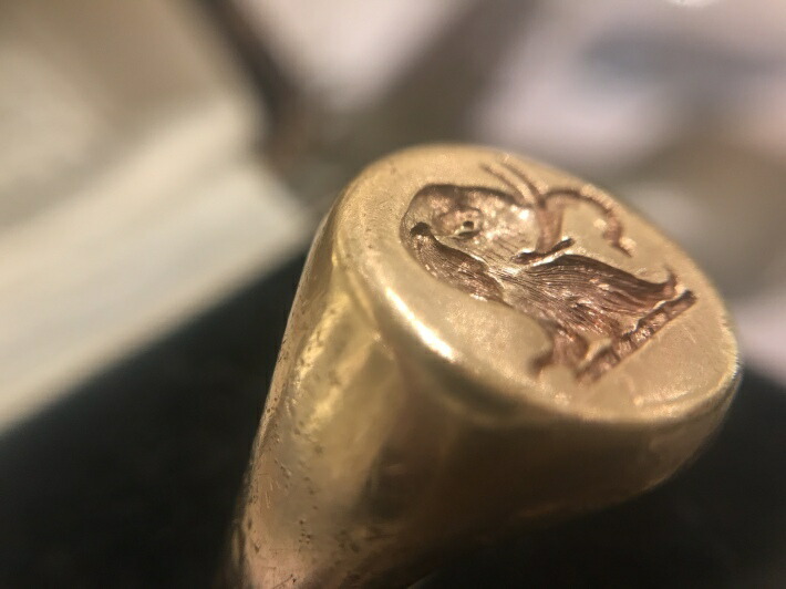 楽天市場 アンティークジュエリー Gold インタリオリング 指輪 レディース Goodwill アンティーク