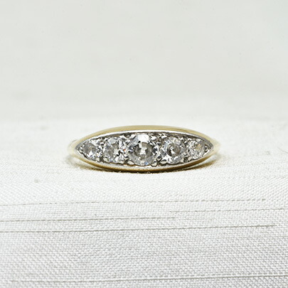 アンティークジュエリー 18ct Pt ダイヤモンドリング 指輪